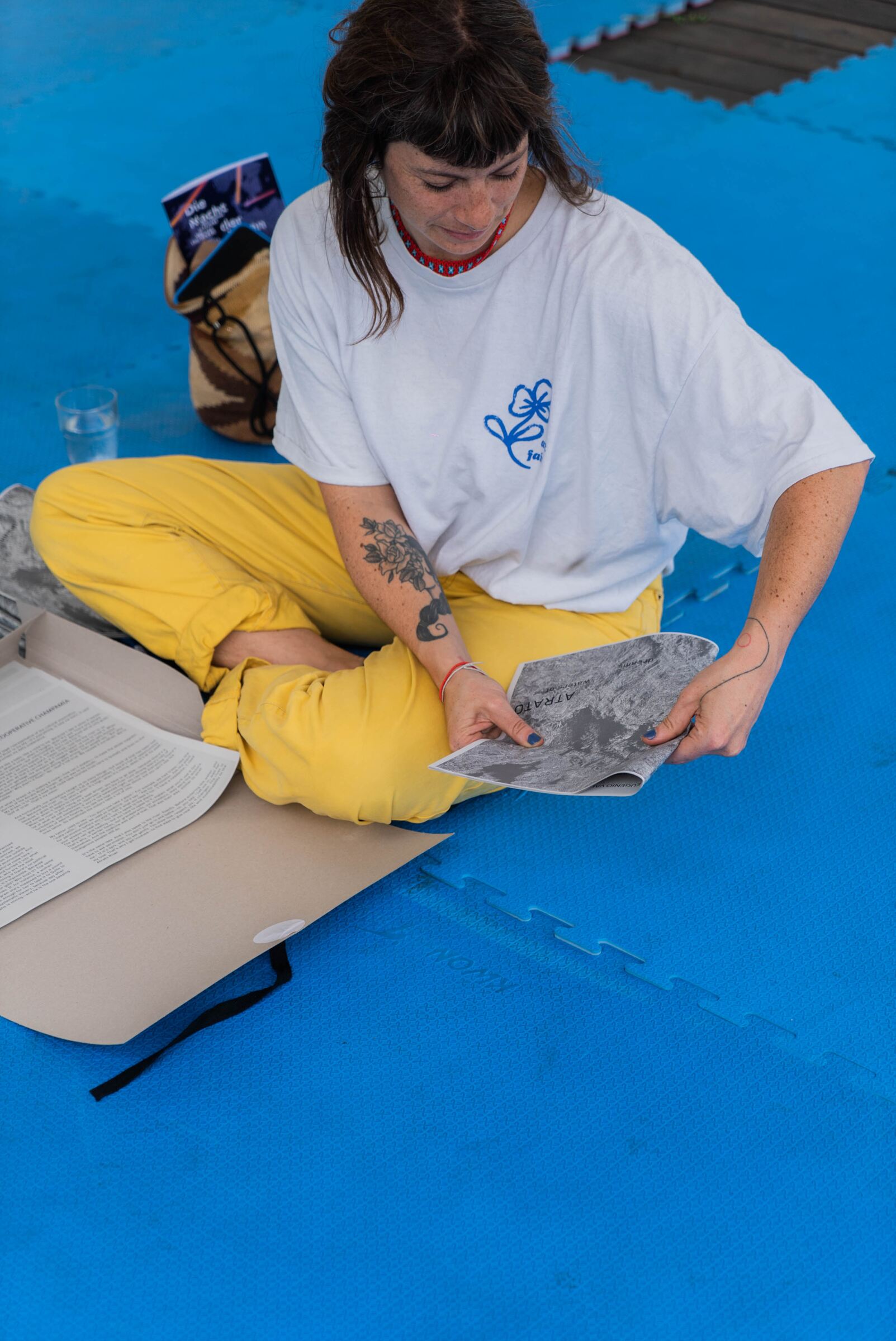 Elizabeth Gallon-Droste during a listening session connected to the Atrato River in Colombia.