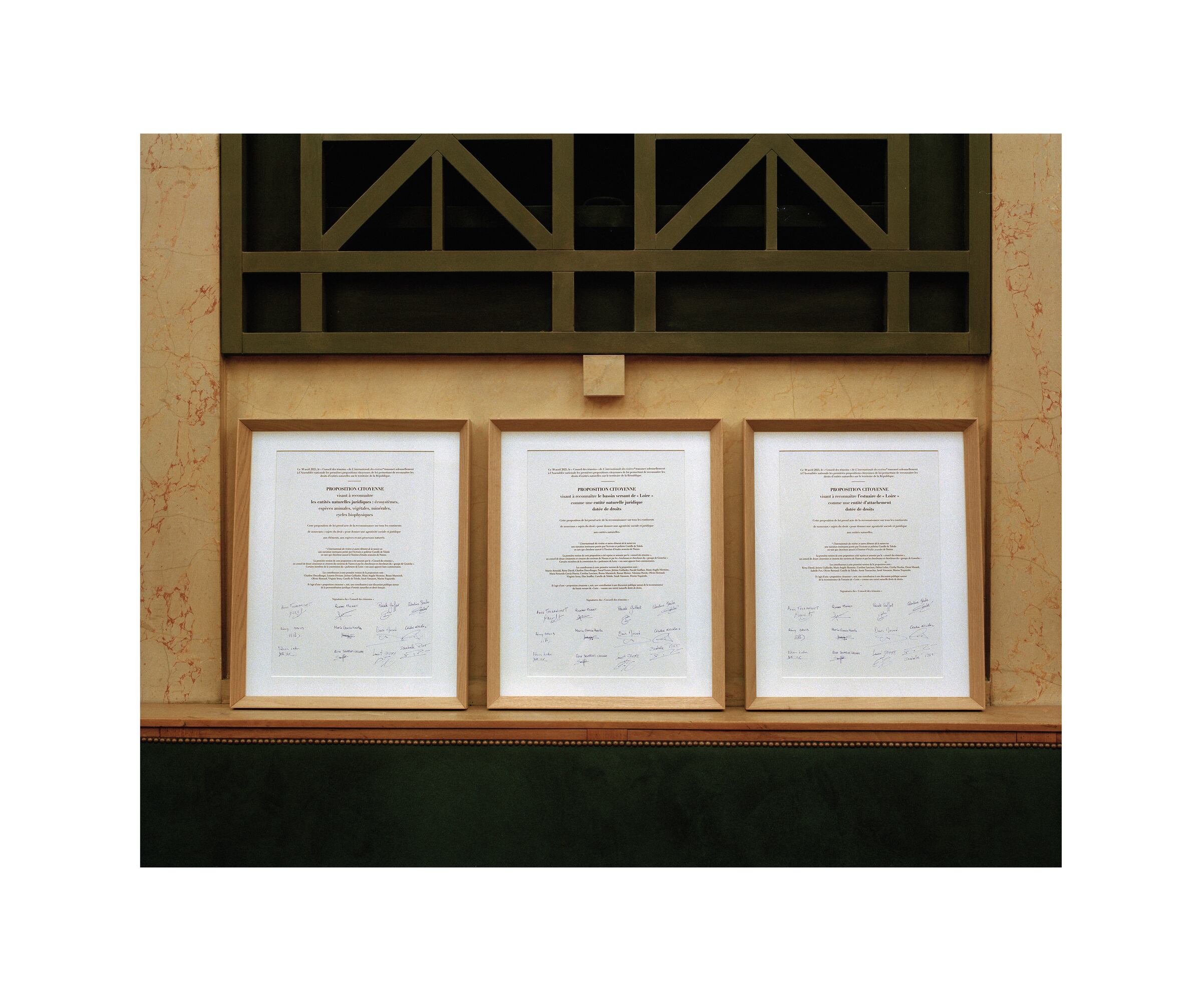 Presentation of the three citizens’ law proposals to MPs during the first conference on the rights of nature at the National Assembly (30 April 2025).